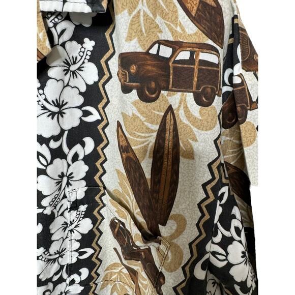 Vintage Paradise Style Hawaiian Button Up Shirt USA Made Short Sleeve Mens Large - Picture 6 of 8